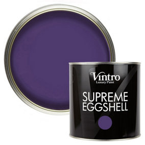 Vintro Paint Purple Eggshell for Walls Wood Trim Satin Furniture Paint Interior & Exterior 2.5L (Royal Purple)