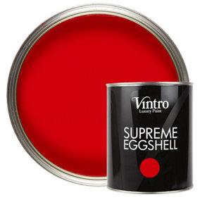 Vintro Paint Red Eggshell for Walls Wood Trim Satin Furniture Paint Interior & Exterior 1L (Valentine)