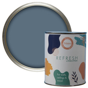 Vintro Paint Refresh Blue Matt Finish for Furniture, Walls, or Wood, Interior Use 1L (Airforce Blue)