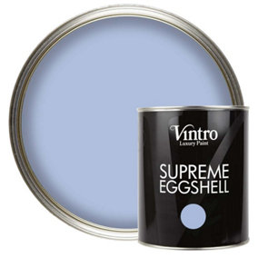 Vintro Paint Sky Blue Eggshell for Walls Wood Trim Satin Furniture Paint Interior & Exterior 1L (Georgian Sky)