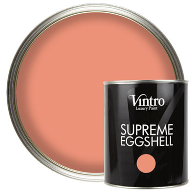 Vintro Paint Terracotta Eggshell for Walls Wood Trim Satin Furniture Paint Interior & Exterior 1L (Porto Terracotta)