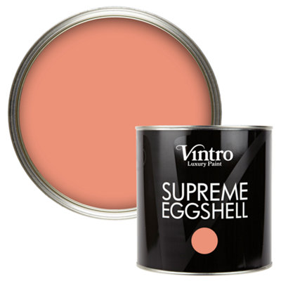 Vintro Paint Terracotta Eggshell for Walls Wood Trim Satin Furniture Paint Interior & Exterior 2.5L (Porto Terracotta)