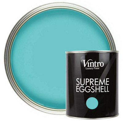 Vintro Paint Turquoise Eggshell for Walls Wood Trim Satin Furniture