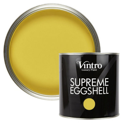 Vintro Paint Yellow Eggshell for Walls Wood Trim Satin Furniture Paint Interior & Exterior 2.5L (Sunflower)