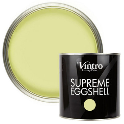 Vintro Paint Yellowy/Green Eggshell for Walls Wood Trim Satin Furniture Paint Interior & Exterior 2.5L (Citron)