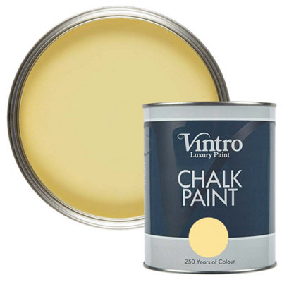 Vintro Pale Yellow Chalk Paint/Furniture Paint Matt Finish 1 Litre (Xanthe)