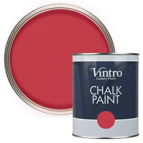 Vintro Poppy Red Chalk Paint/Furniture Paint Matt Finish 1 Litre (Poppy)