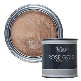 Vintro Rose Gold Decorative Metallic Paint For Walls, Furniture, Crafts & Upcycling 250ml