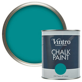 Vintro Teal Chalk Paint/Furniture Paint Matt Finish 1 Litre (Teal)