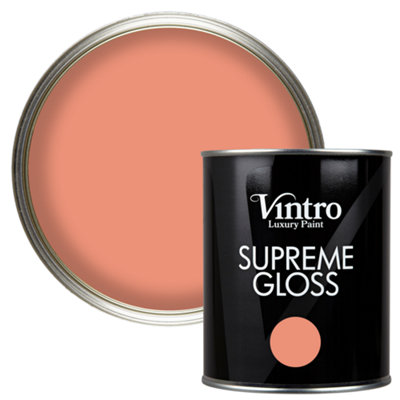 Vintro Terracotta Gloss Paint 1L Walls, Ceilings, Metal & Wood (Porto Terracotta)