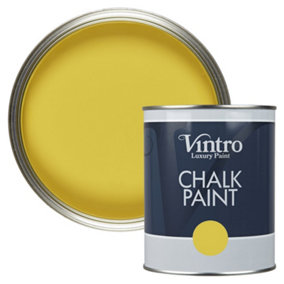 Vintro Yellow Chalk Paint/Furniture Paint Matt Finish 1 Litre (Sunflower)