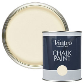 Vintro Yellowy Cream Chalk Paint/Furniture Paint Matt Finish 1 Litre (Buckingham)
