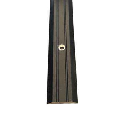 Vinyl Cover Strip Black Vinyl To Vinyl Trim Long 9ft / 2.7metres Threshold Bar