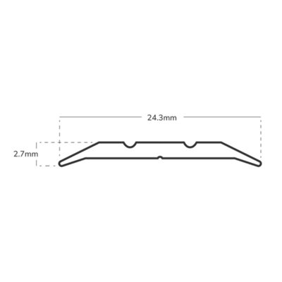 Vinyl Cover Strip Silver Vinyl To Vinyl Trim Long 9ft / 2.7metres Threshold Bar