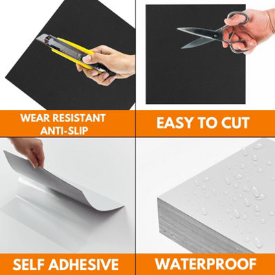 Vinyl Floor Tiles Self Adhesive, 30 Pcs Pack Covers 2.79m² Peel and Stick Floor Tiles, 15 Black & 15 White Checker Vinyl Flooring