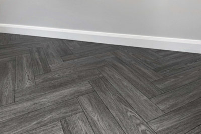 Vinyl Flooring Wood Oak Herringbone Foam Backed Lino Flooring Roll ...