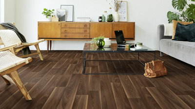 Vinyl Flooring Wood Oak Plank Effect Easy DIY Vinyl Flooring Roll (Hazelnut,3m x 7m)