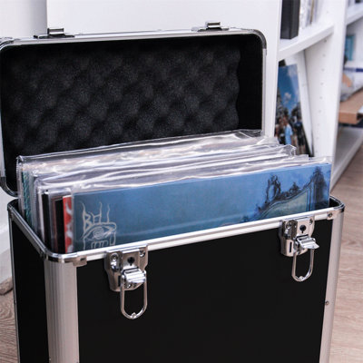 Vinyl LP Record Storage Case - Black