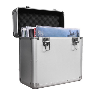 Vinyl LP Record Storage Case - Silver