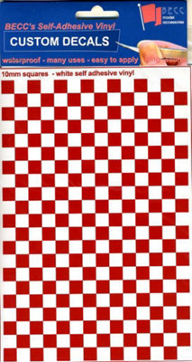 Vinyl Squares Chequer Pattern Red White