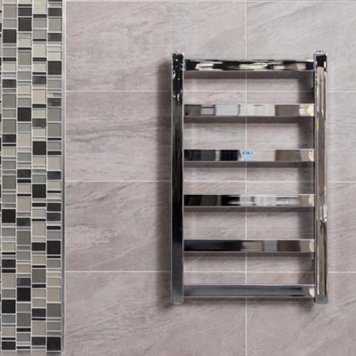 Viola Chrome Heated Towel Rail - 800x500mm - 3