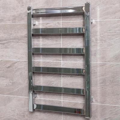 Viola Chrome Heated Towel Rail - 800x500mm - 4