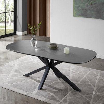 Violet Extending Grey Sintered Stone Ceramic Dining Table