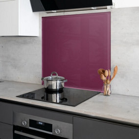 Violet Toughened Glass Kitchen Splashback - 650mm x 650mm