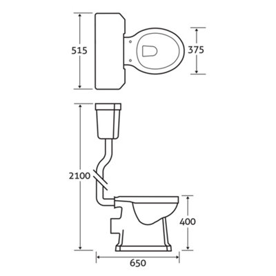 Violet Traditional Low Level Toilet with Cistern - Traditional Design Ceramic Toilet - 7