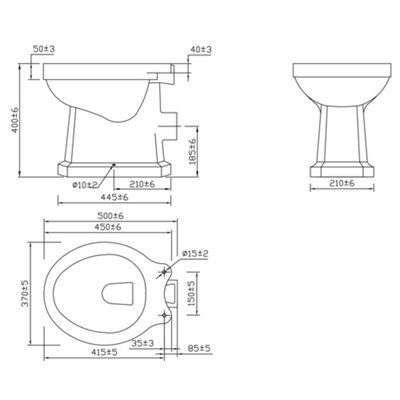 Violet Traditional Victorian Design Close Coupled Toilet - 6