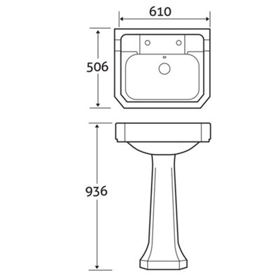 Violet Traditional White Close Coupled Toilet & Full Pedestal Basin Set - 5
