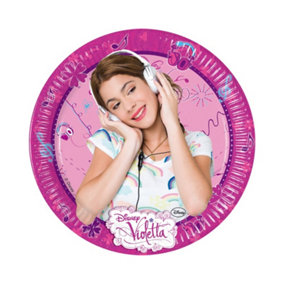 Violetta Paper Headphones Party Plates (Pack of 8) Pink/Multicoloured (One Size)