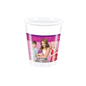 Violetta Plastic 200ml Party Cup (Pack of 8) Pink/White (One Size)