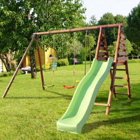 Violette Wooden Swing Set with Slide