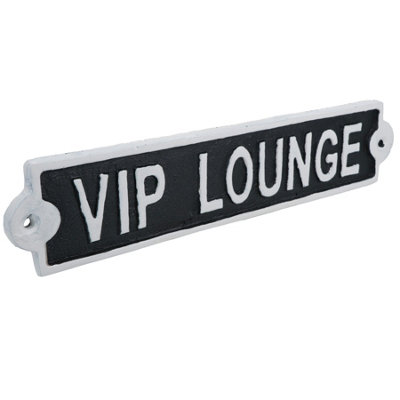 VIP Lounge Cast Iron Sign Plaque Wall Door Fence Gate Post House Garden ...