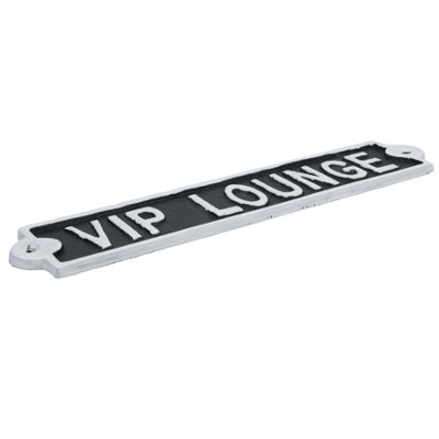 VIP Lounge Cast Iron Sign Plaque Wall Door Fence Gate Post House Garden ...