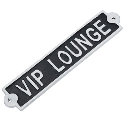 VIP Lounge Cast Iron Sign Plaque Wall Door Fence Gate Post House Garden ...