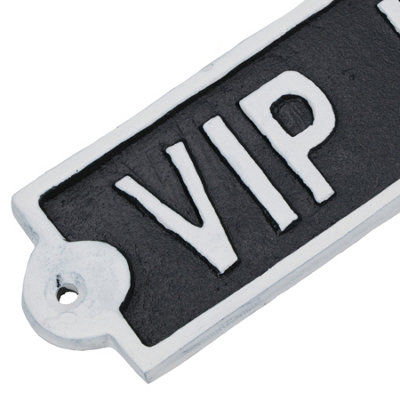 VIP Lounge Cast Iron Sign Plaque Wall Door Fence Gate Post House Garden ...