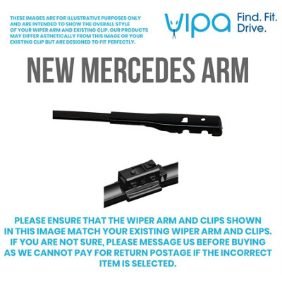 Vipa Wiper Blade Kit fits: MERCEDES-BENZ VITO Van Feb 2015 Onwards
