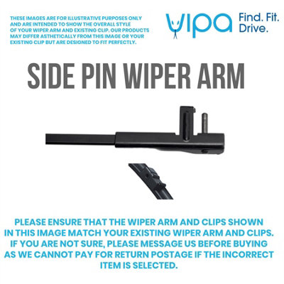 Vipa Wiper Blade Kit fits: PEUGEOT 207 Hatchback Feb 2006 to Mar 2013