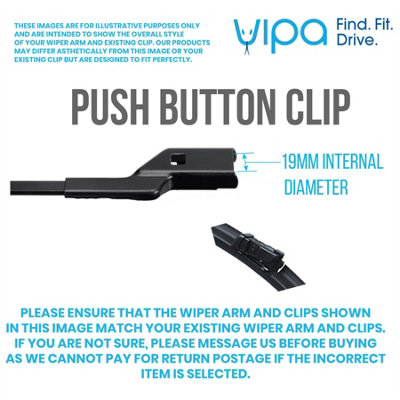 Vipa Wiper Blade Kit fits: VAUXHALL ADAM Hatchback Oct 2012 to Jun 2019