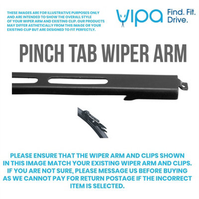 Vipa Wiper Blade Set fits: CITROEN C1 Hatchback Apr 2014 to Apr 2019