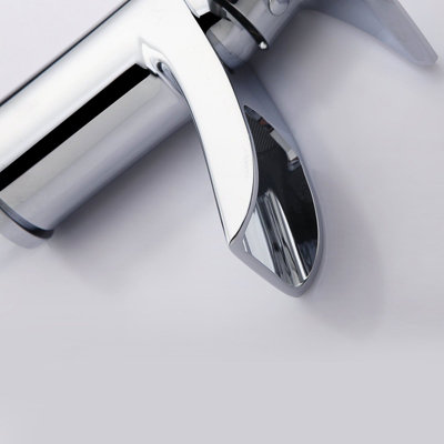 VIRGO WATERFALL BATHROOM TAP BASIN MONO MIXER BATH SHOWER MIXER SET SOLID BRASS - 6