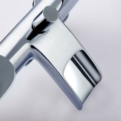 VIRGO WATERFALL BATHROOM TAP BASIN MONO MIXER BATH SHOWER MIXER SET SOLID BRASS - 7