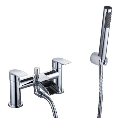 VIRGO WATERFALL BATHROOM TAP BASIN MONO MIXER BATH SHOWER MIXER SET SOLID BRASS - 9