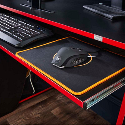 Enzo Black and Red Wooden Gaming Desk