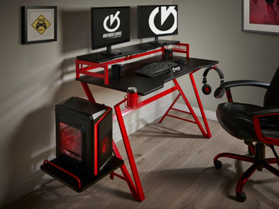 Virtuoso 'Horizon 5' Gaming Desk - Black/Red – Virtuoso Gaming