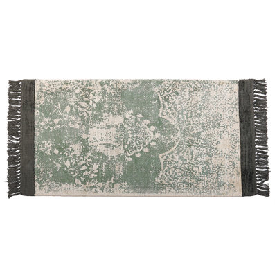 Viscose Area Rug 80 x 150 cm Green and Beige AKARSU