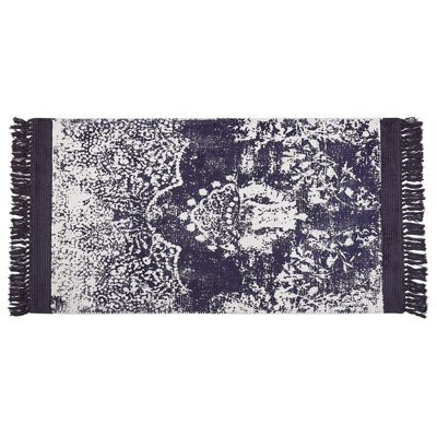 Viscose Area Rug 80 x 150 cm Violet and White AKARSU