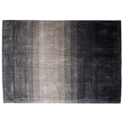 Viscose Rug 160 x 230 cm Grey and Black ERCIS